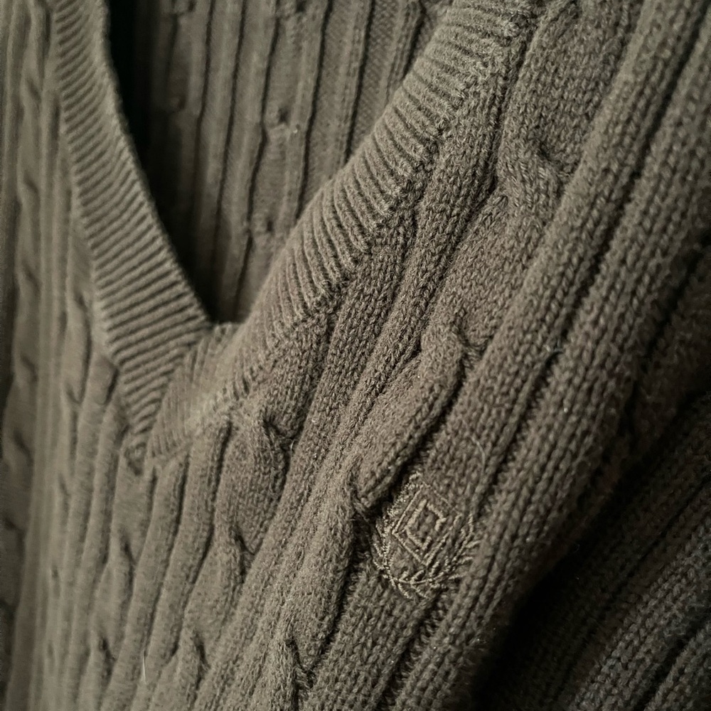 Chaps Chocolate Cable Knit Pullover - image 3